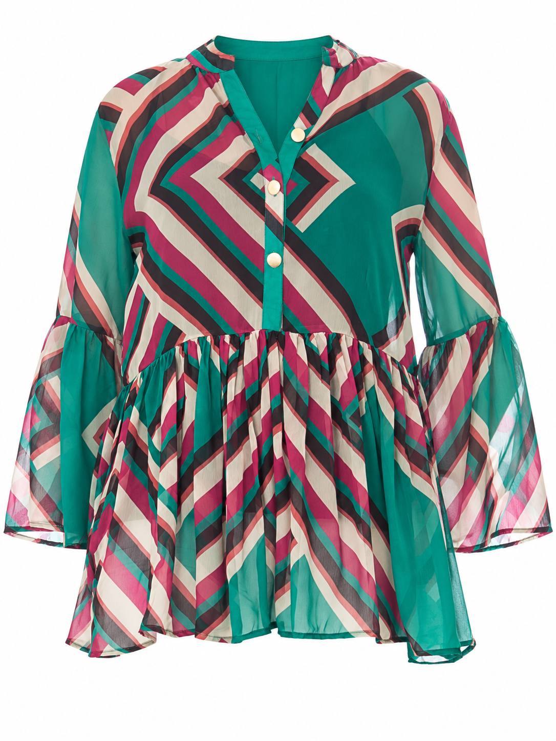 CAMICIA CHIFFON STAMPA GEOMETRIC 